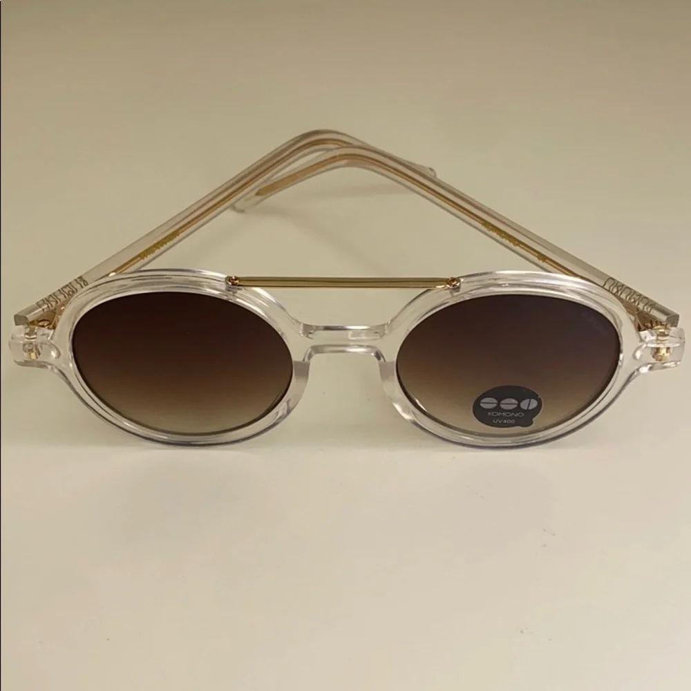 Komono Sunglasses NEW Vivien Clear round frame gold